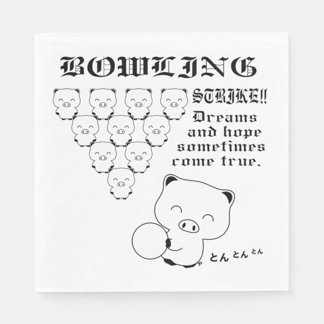 Bowling T-Shirt Serviette (Vorderseite)