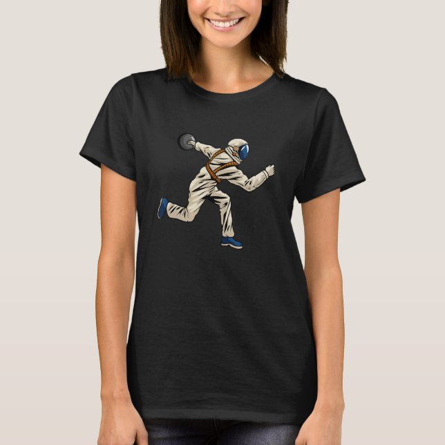 Bowling Team Astronaut   Space Bowler Bowling T-Shirt (Vorderseite)