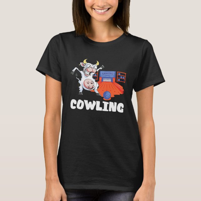 Bowling Team Bowling Cow Bowler Bowling Button Str T-Shirt (Vorderseite)