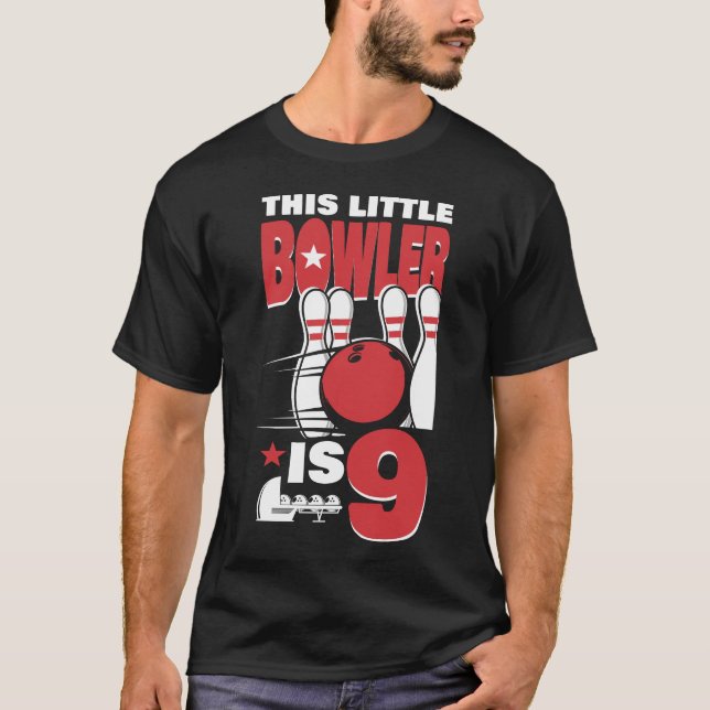 Bowling Team Dieser kleine Bowler ist 9. Geburtsta T-Shirt (Vorderseite)