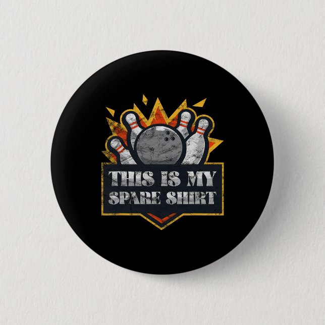 Bowling Team Funny Bowler Liga Vintag Button (Vorderseite)