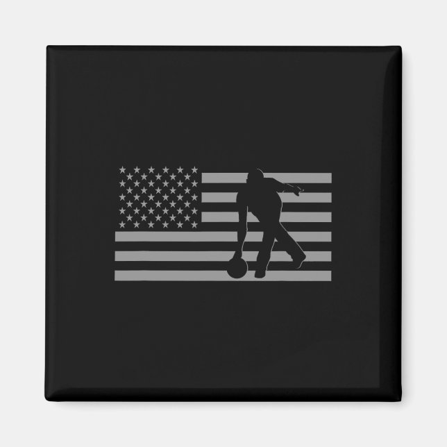 Bowling Tee Shirt - Amerikanischer Bowling Magnet (Vorne)