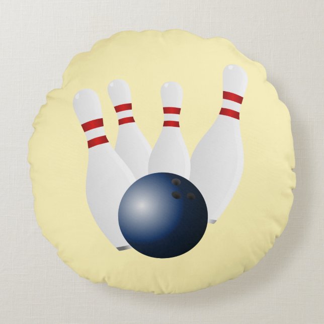 Bowling Throwkissen Rundes Kissen (Vorderseite)