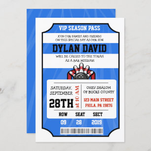 BOWLING TICKET Bar Bat Mitzvah Einladung