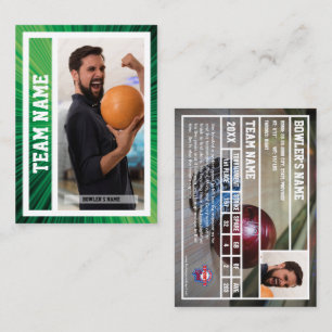 Bowling Trading Card Turnier Souvenir Green Telefonnummerkarte