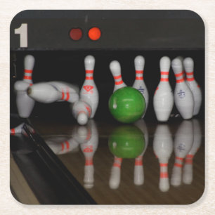 Bowling Trinkküste Rechteckiger Pappuntersetzer
