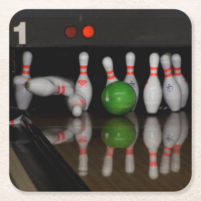 Bowling Trinkküste Rechteckiger Pappuntersetzer (Vorderseite)
