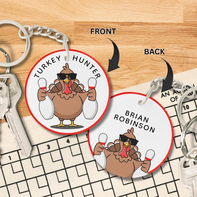 Bowling Turkey Hunter Keychain Schlüsselanhänger (Von Creator hochgeladen)