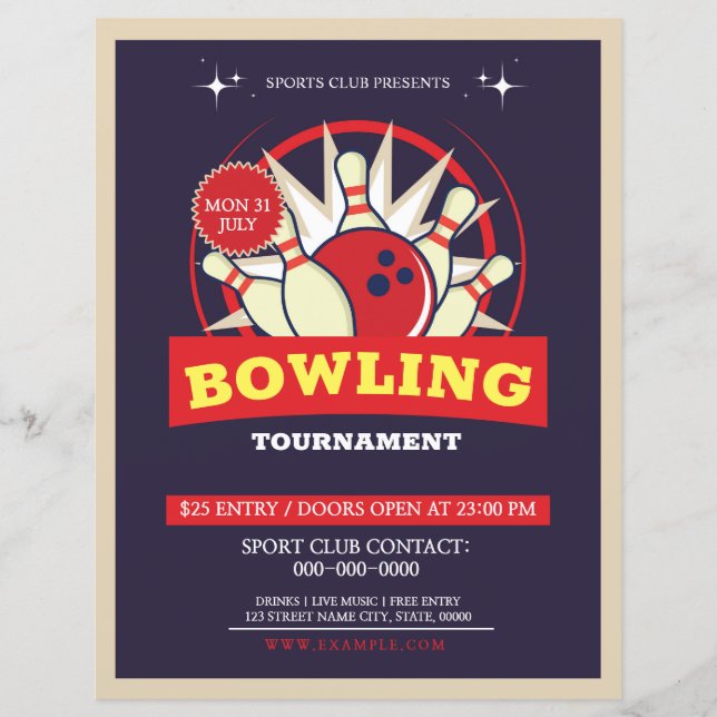 Bowling Turnament Flyer (Vorderseite)