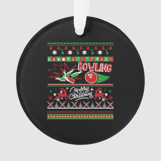 Bowling Ugly Christmas Ornament (Vorderseite)