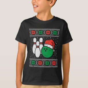 Bowling Ugly Christmas Sweater Sport Bowls Xmas Me T-Shirt