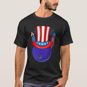 Bowling Uncle Sam American Flag Feuerwerk 4. J T-Shirt