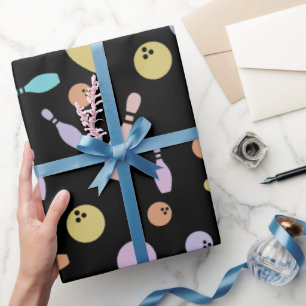 Bowling und Ballmuster Geschenkpapier