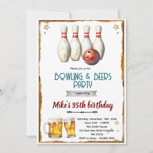 Bowling- und Bierparty-Einladung Einladung
