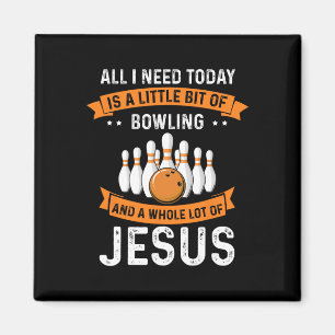 Bowling und Jesus Christliche Gott Liebe Sport Bo Magnet
