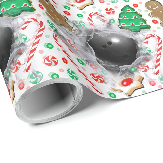 Bowling-Urlaubsgeschenk Geschenkpapier (Rolleneckpunkt)