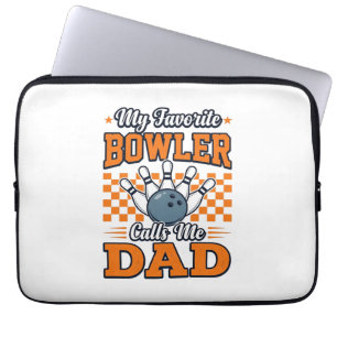Bowling-Vater-Shirt Mein Lieblingsbowler nennt mic Laptopschutzhülle