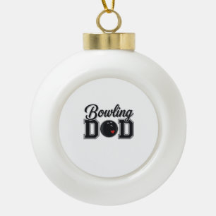 Bowling-Vater Vintage-Schriftzug-Shirt-Design_1 Keramik Kugel-Ornament