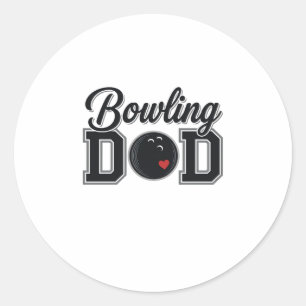Bowling-Vater Vintage-Stickerei-Shirt-Design_1 Runder Aufkleber