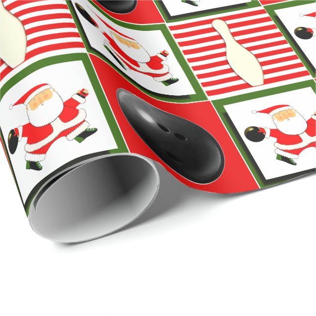 Bowling Weihnachten Geschenkpapier (Rolleneckpunkt)