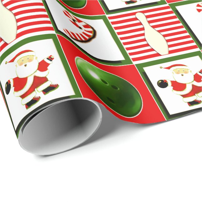 Bowling Weihnachten Geschenkpapier (Rolleneckpunkt)