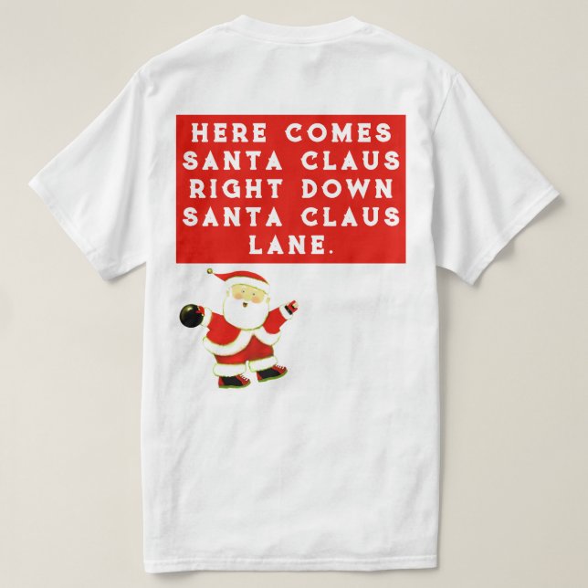 Bowling Weihnachten T-Shirt (Design Rückseite)
