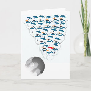 Bowling Weihnachts Spaß Gruß Feiertagskarte