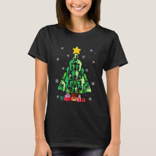 Bowling Weihnachtsbaum Funny Sports Lover Xmas Paj T-Shirt