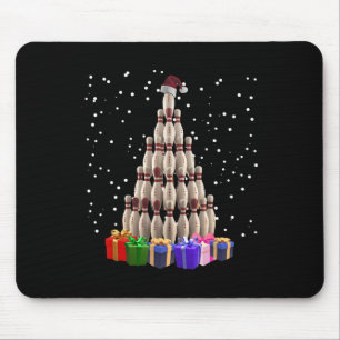 Bowling Weihnachtsbaum Funny Xmas Matching Family Mousepad