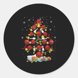 Bowling Weihnachtsbaum Lichter Weihnachten Weihnac Runder Aufkleber