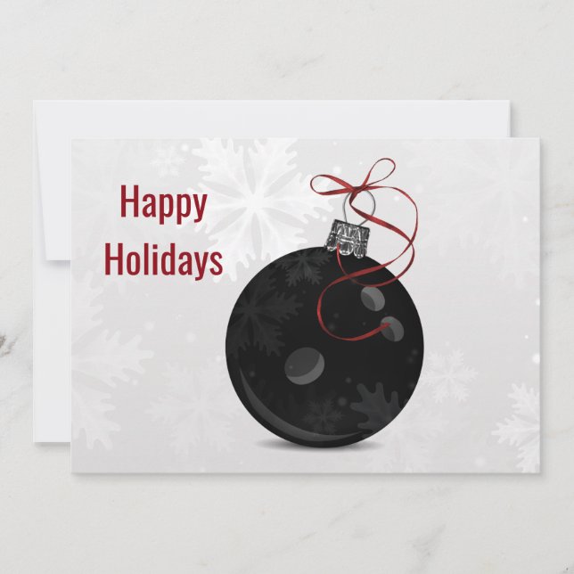 Bowling Weihnachtskarten Feiertagskarte (Vorderseite)