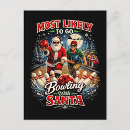 Bowling with Santa Postkarte