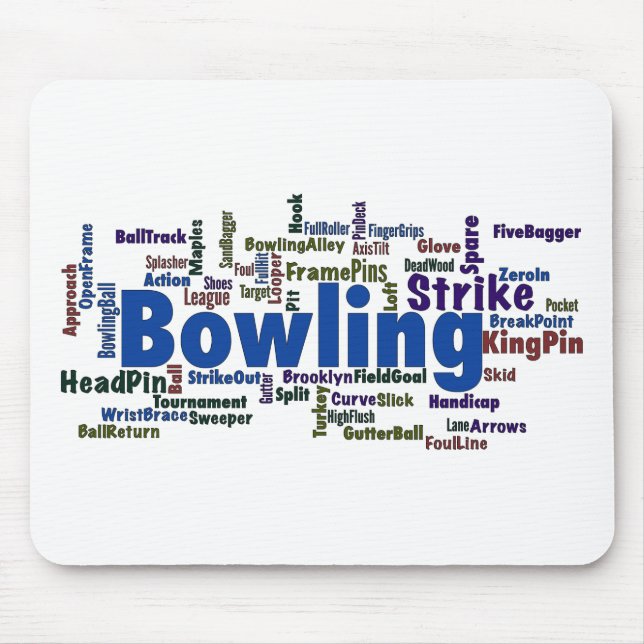 Bowling Word Cloud Mousepad (Vorne)