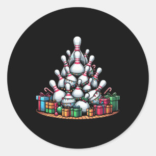 Bowling Xmas Lighting Weihnachten Niedlicher Bowli Runder Aufkleber