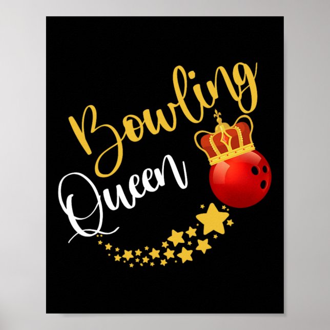 Bowlingbahn Kegel Bowling Königin Frauen Geschenk  Poster (Vorne)