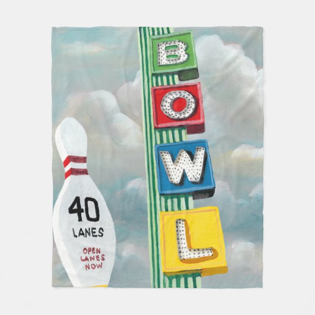 Bowlingbahn-Kunstwerk Fleecedecke (Vorderseite)