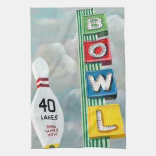 Bowlingbahn-Kunstwerk Handtuch
