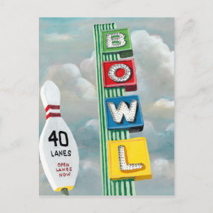 Bowlingbahn-Kunstwerk Postkarte