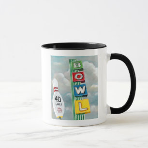 Bowlingbahn-Kunstwerk Tasse