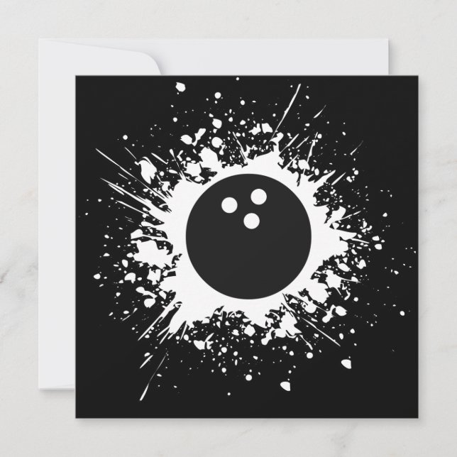 Bowlingball Einladung (Vorderseite)