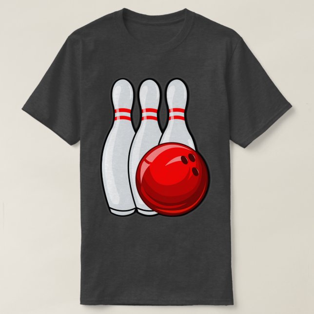 Bowlingball und Button Bowling Bowling-Team T T-Shirt (Design vorne)