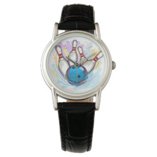 Bowlingball und Buttone Armbanduhr