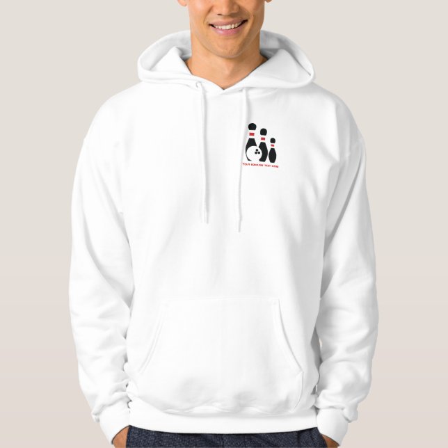 Bowlingball und Buttone Hoodie (Vorderseite)