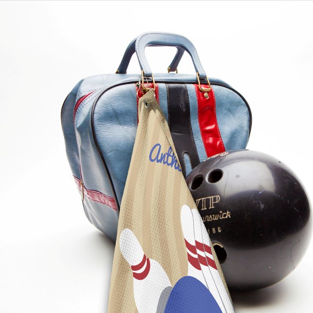 Bowlingball und Buttone Personalisiert Handtuch (Von Creator hochgeladen)