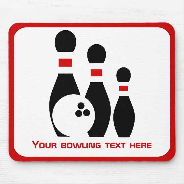 Bowlingball und Buttone rot und schwarz Mousepad (Vorne)
