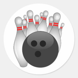 Bowlingball und zehn Buttone Runder Aufkleber
