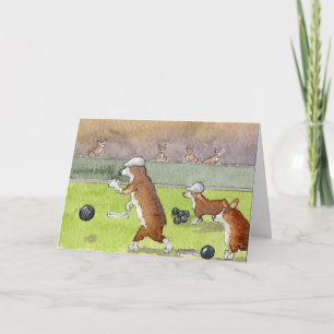Bowlingcorgis-Ruhestands-Karte Karte