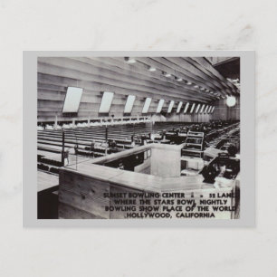 Bowlinghalle, Hollywood, Kalifornien Vintage Postkarte