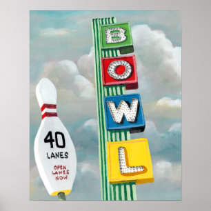 Bowlinghalle-Kunstwerk Poster