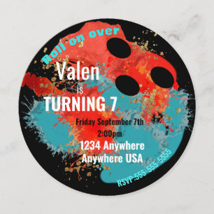 BOWLINGKUGEL, Bowling, Jungen Geburtstagsfeier Einladung